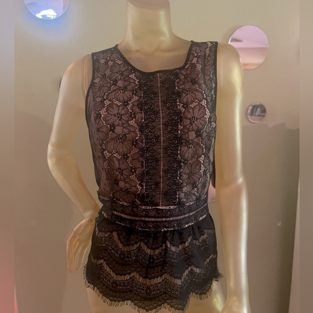 LOFT Black Lace Sleeveless Top